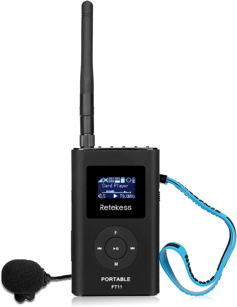 Retekess FT11 FM Transmitter,Portable FM Broadcast Transmitter for Church with Microphone, Rechargeable FM Radio Stereo Station for Drive-in Movie,Parking Lot,Support TF Card AUX Input - Image 2